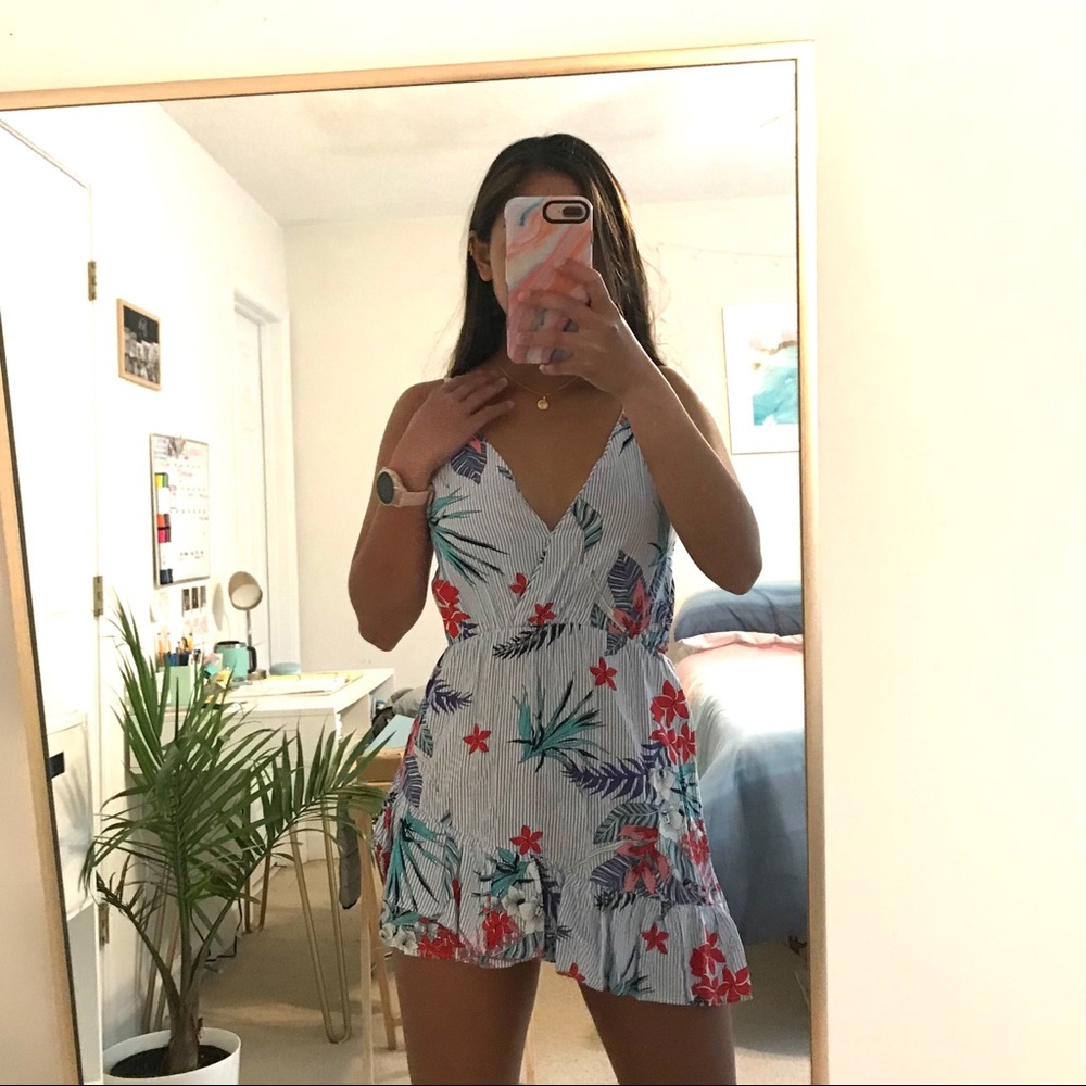 Blue floral dress